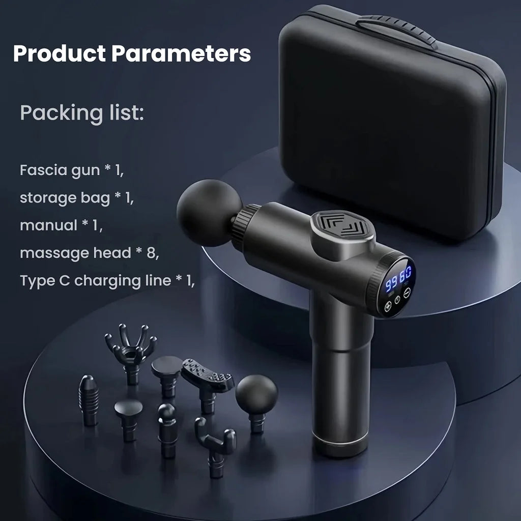 Massage Gun LCD Touch Screen Muscle Fasciitis Pain Relief/Recovery Suitable Alleviating for Athletes and Office Workers