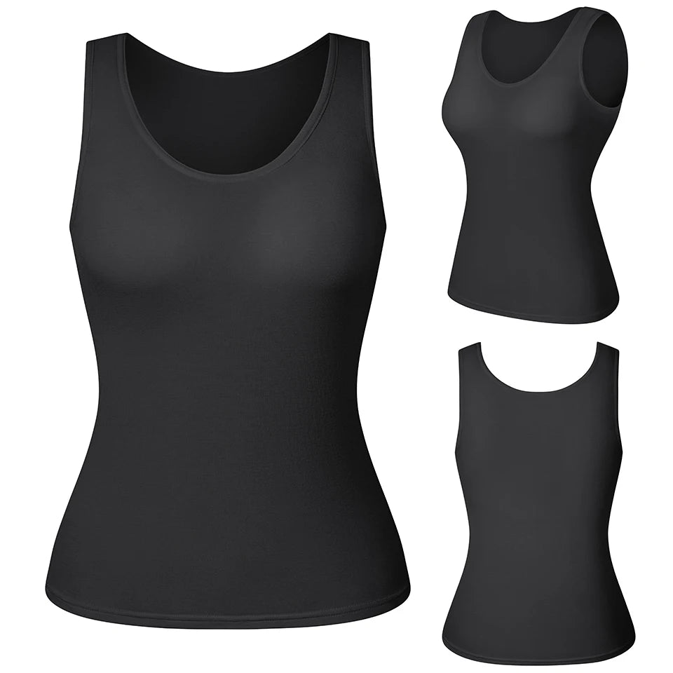 Fitness Workout Running Shirts Compression Shapewear/Tank Top for Women with Built in Bra Women's Padded Sports Bra