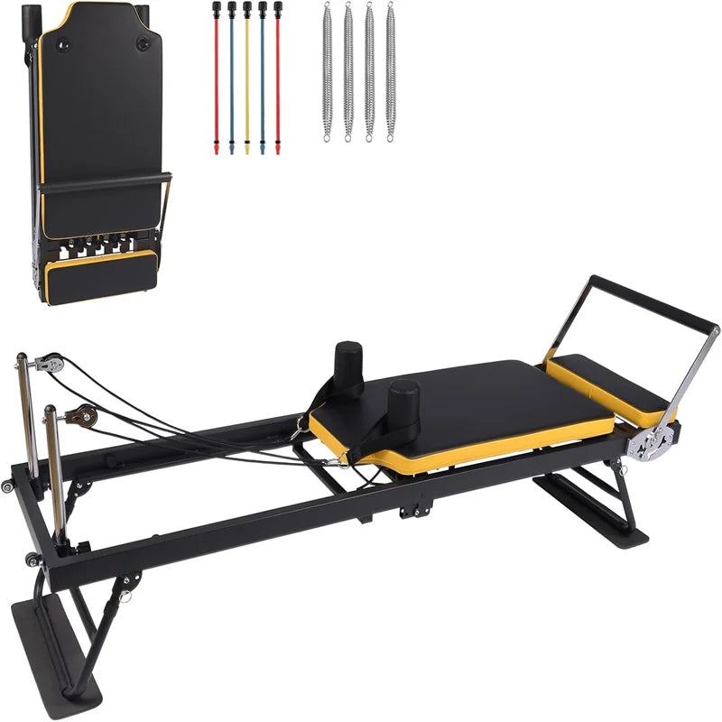 Pilates Reformer Machine 77" Foldable Pilates Equipment/for Home Gym Workout, Adjustability Pilates Workout Equipment
