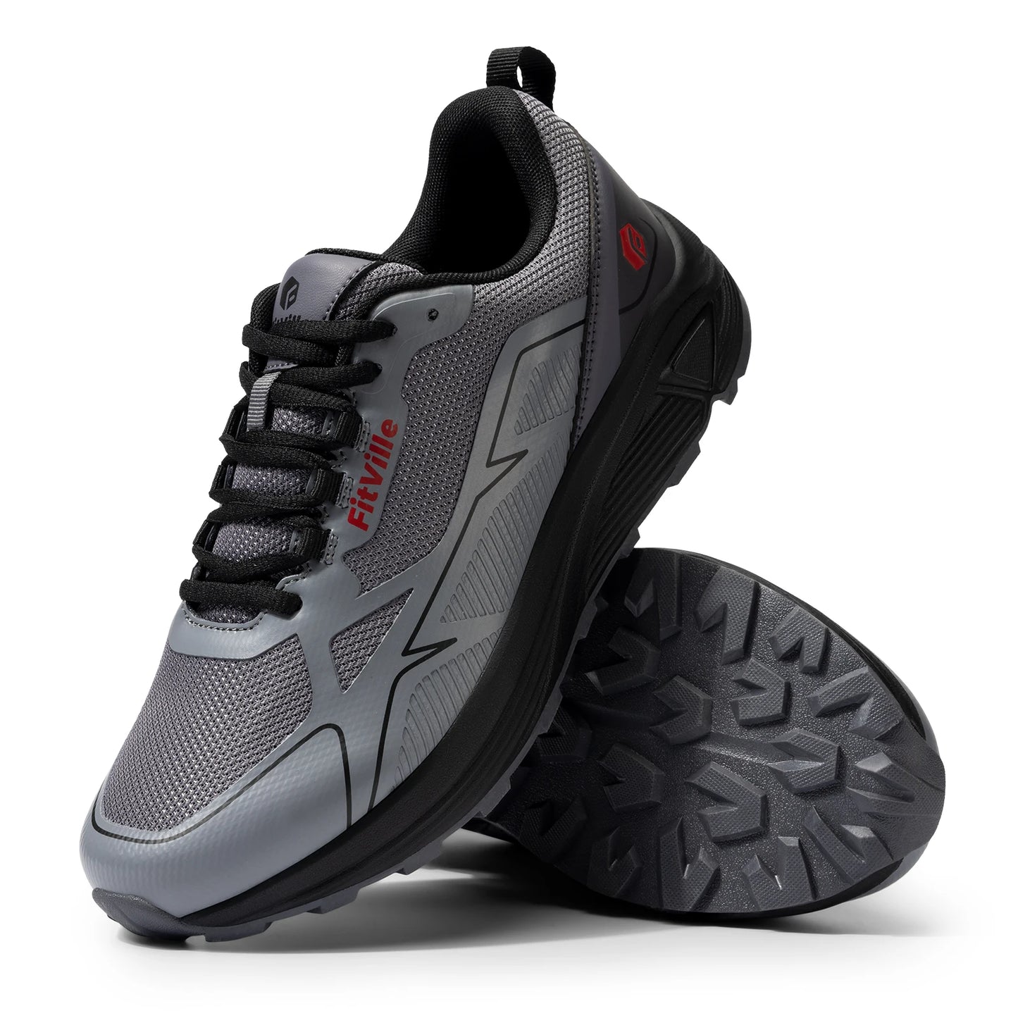 FitVille Extra Wide Trail Running Shoes Non-Slip Men's Sneakers/Lightweight for Male Swollen Feet Arch Support Pain Relief