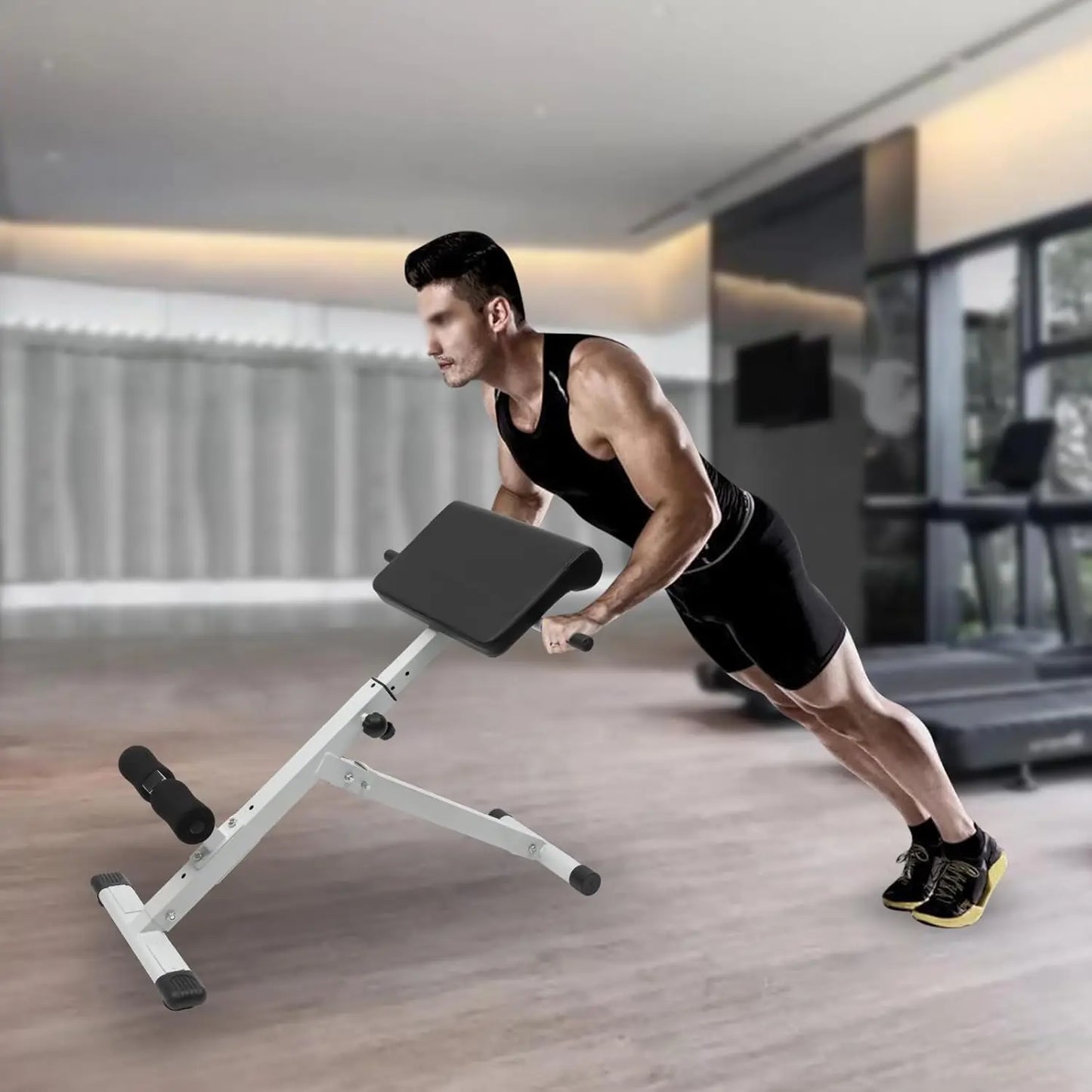 Roman Chair Hyper extension Bench Adjustable Length Back Extension Bench/Machine for Home Gym Fitness Multi-Functional Bench