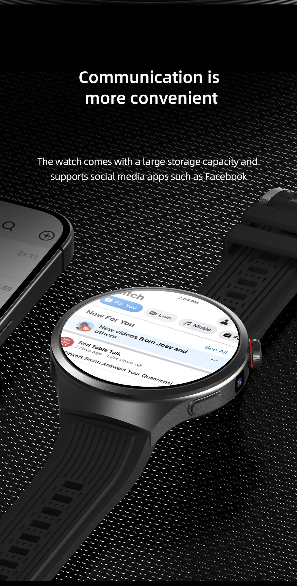 GoldenSpike 4G Full Netcom Smartwatch 1.75inch Amoled Android Smart Watch/With 8MP Camera Video Calling Sim Card Google Play
