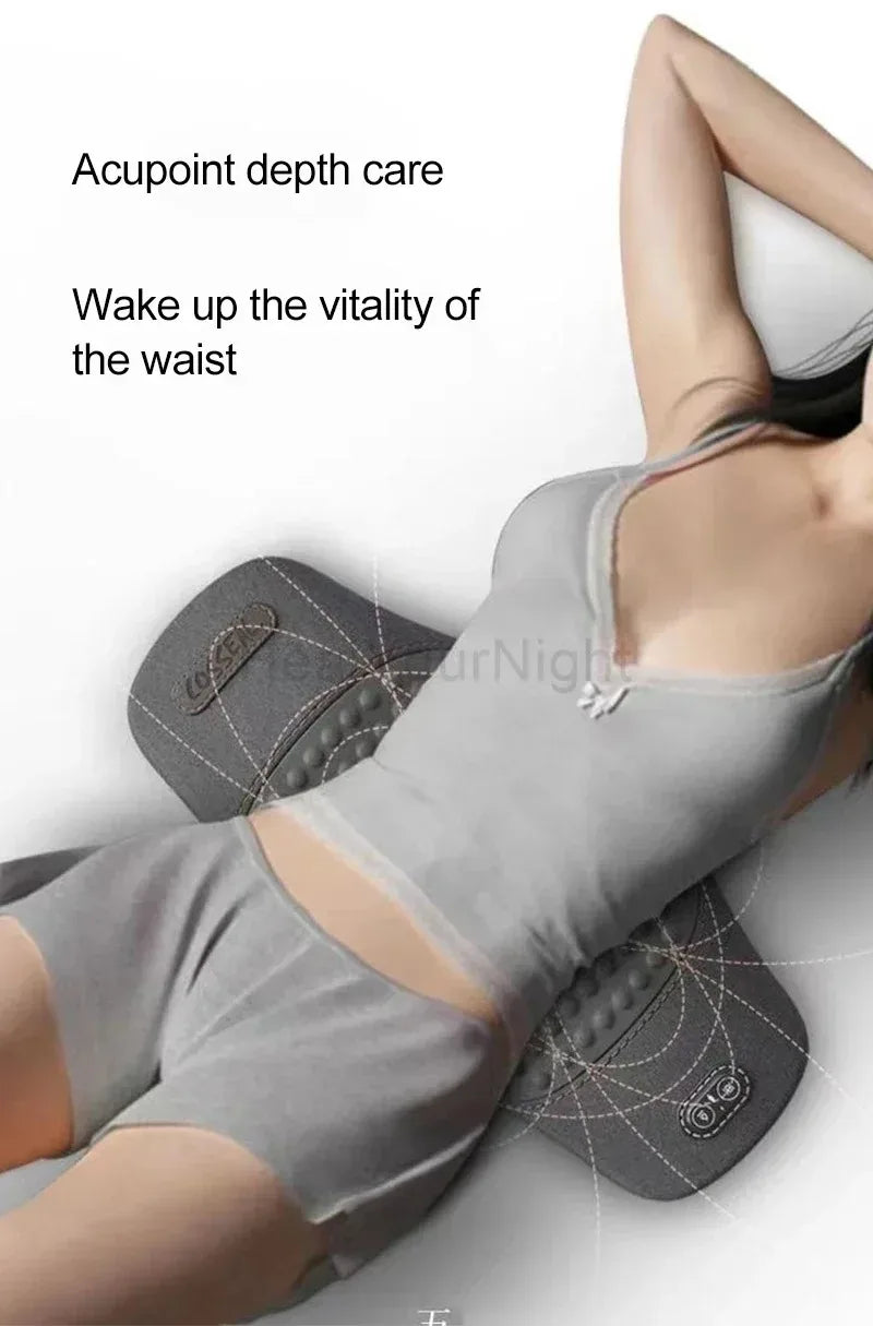Okayso Waist Pillow Back Massage Protection Pad Lying Flat Waist Relief/Waist Support Heating Vibrating Back Massager