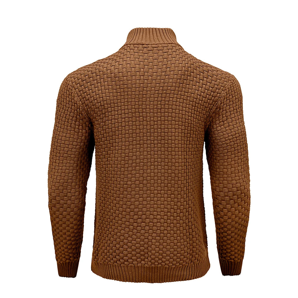 Men's Sweater Spring Outer Wear Quarter Zip Sweaters Polo Zip Pullover/Cable Knit Mock Neck Turtleneck Top US Size