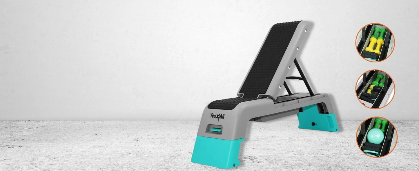 Multifunctional Aerobic Deck Versatile Fitness Station/Weight Bench Aerobic Stepper Plyometrics Box for Cardio Workouts