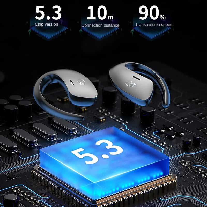 Open Ear Bluetooth Headphones 30 Hours Playtime/True Wireless Earbuds with Ear Hook Air Conduction Clear Calls Waterproof