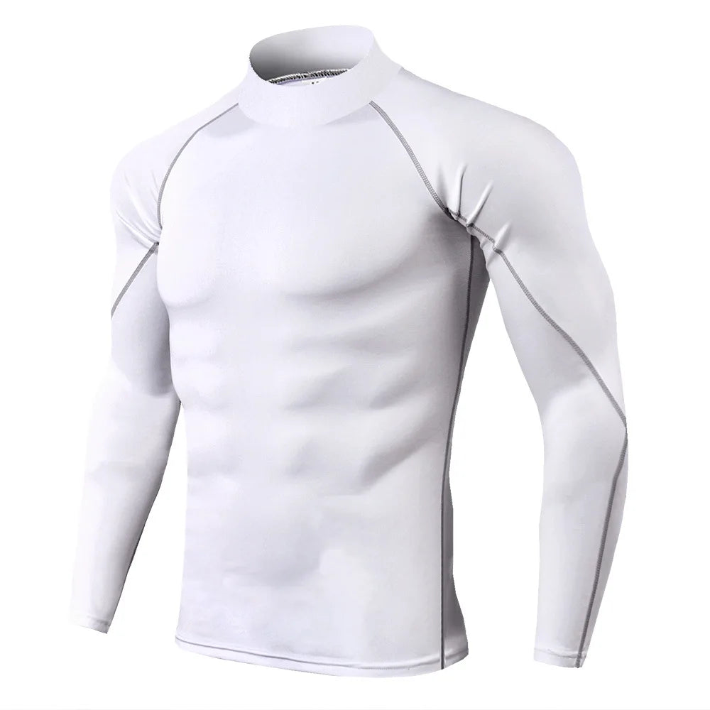 Men Bodybuilding Sport T-shirt Quick Dry Running Shirt Long Sleeve/Compression Top Gym T Shirt Men Fitness