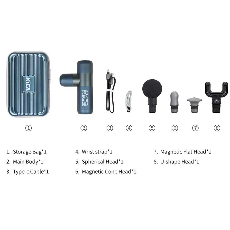 KICA Portable Smart Fascia Gun Electric Mini Body Massager/Professional Fitness Muscle Gun for Sport Slimming Pain Relief