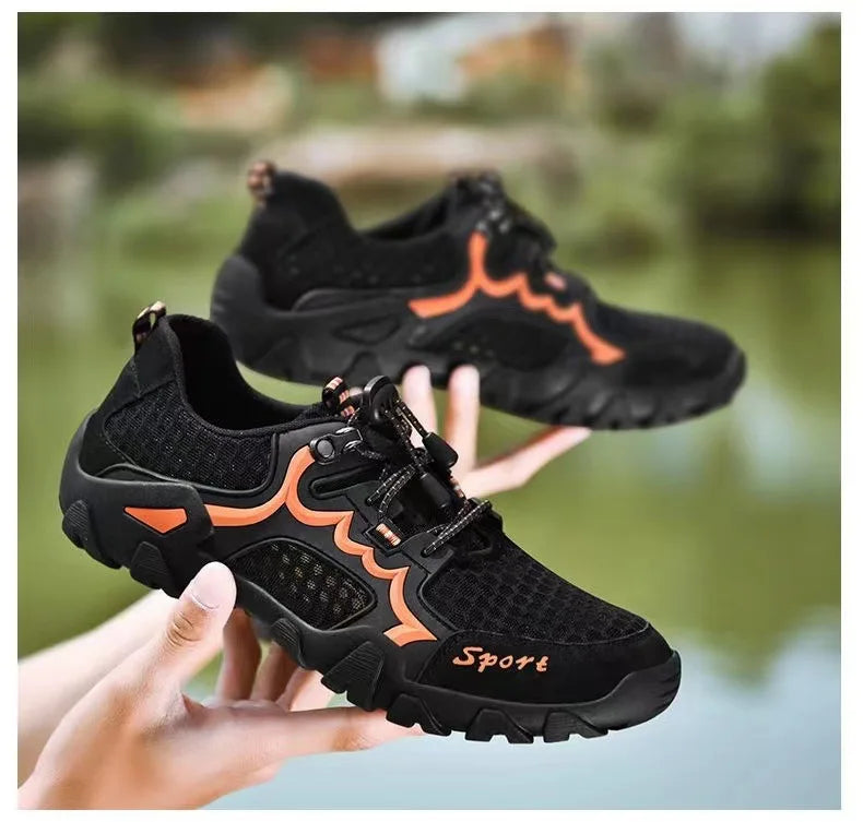 Oulylan Summer Breathable Men Hiking Shoes Mesh Outdoor Men/Climbing Shoes Men Sport Shoes Quick-dry Water Shoes