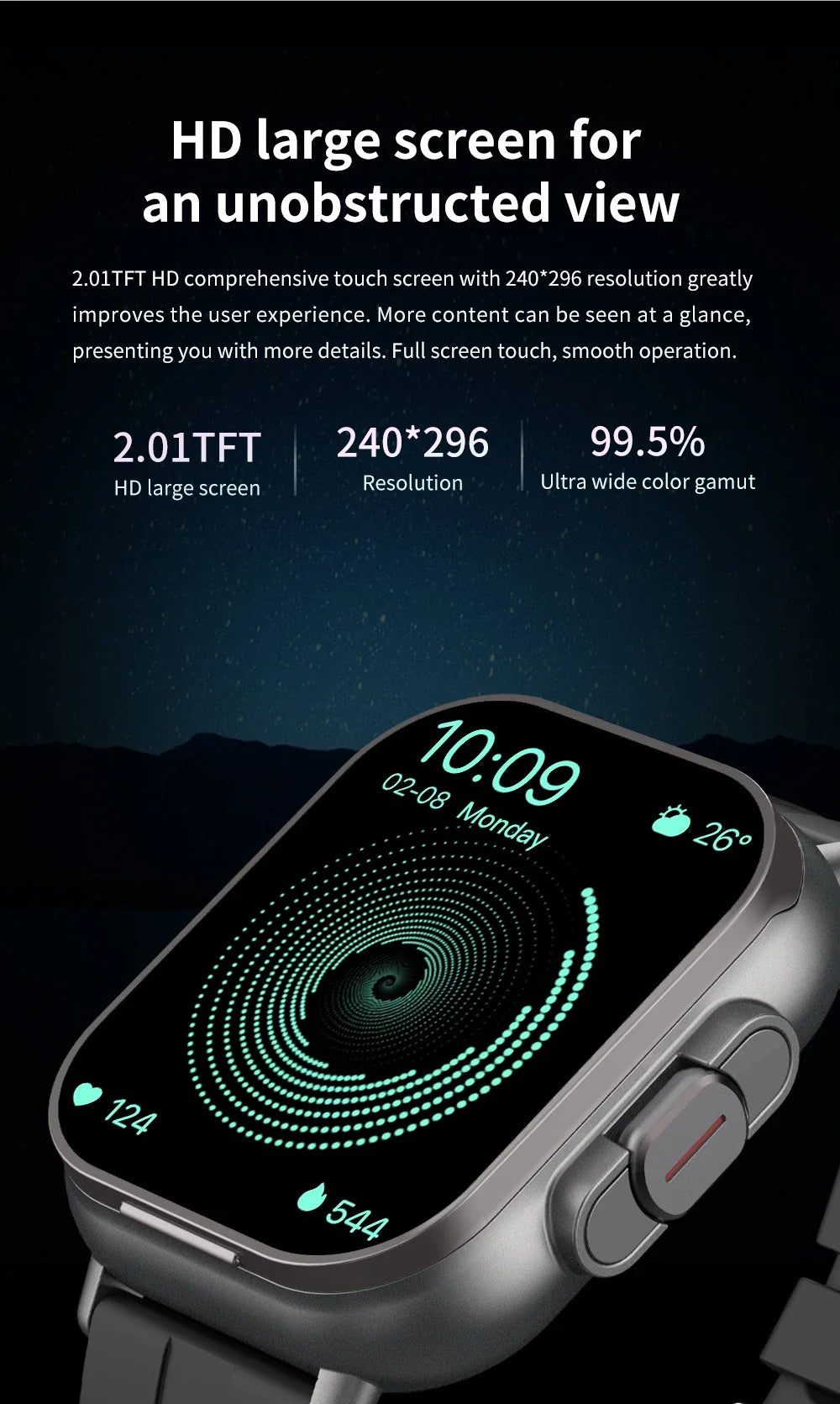 2025 D8 Smartwatch NFC Heart Rate Monitor Earbuds/Music Control Pedometer For iPhone Android