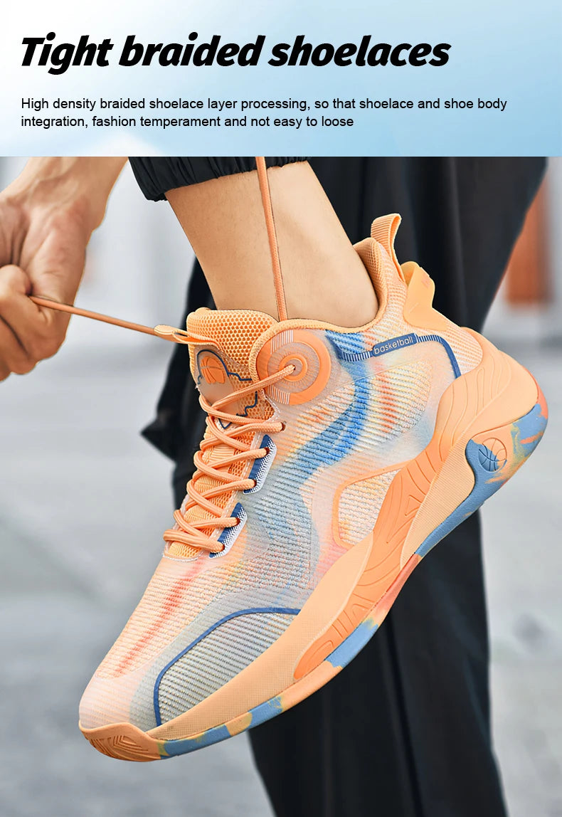 Men's Basketball Shoes Mid Basketball Sneakers/Non-Slip Outdoor Cushioning Workout Shoes