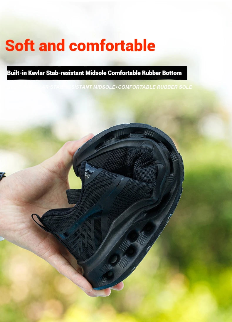 Men's Safety Shoes Anti-Impact Anti-Piercing Lightweight Work Shoes/Lightweight Breathable Sporty Design for Outdoor Work Shoes