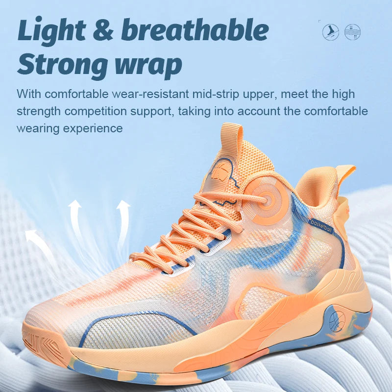 Men's Basketball Shoes Mid Basketball Sneakers/Non-Slip Outdoor Cushioning Workout Shoes