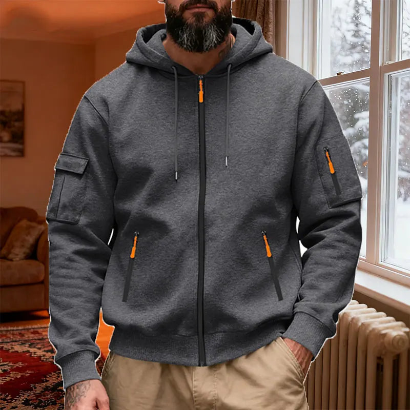 Men's Lightweight Insulated Winter Jacket With Hood Casual Windproof/Zipper Collar Jacket, Golf Windproof Hooded Jacket