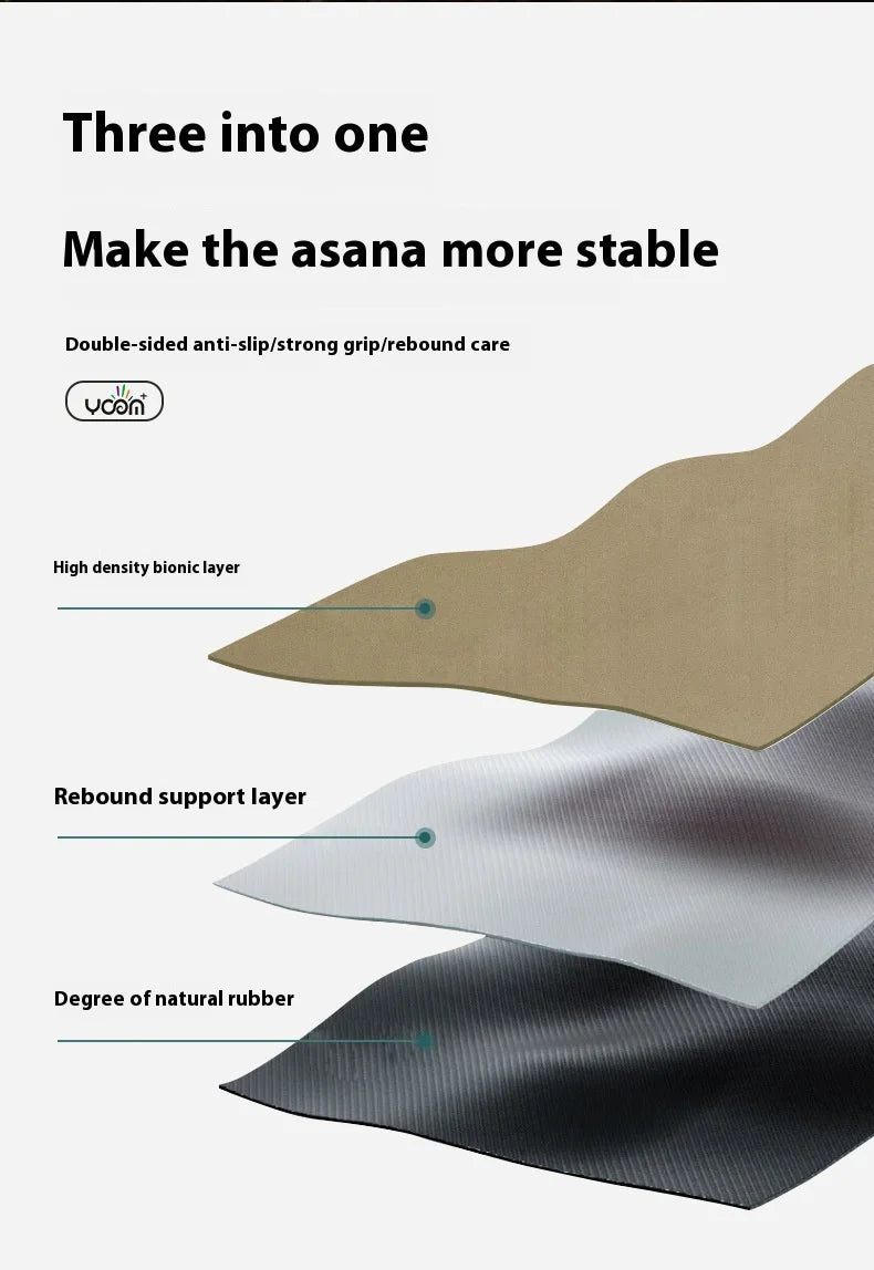 New Women's Home Fitness Yoga Mat 5mm Natural Rubber/with Coconut Fiber Texture, Wide Non-Slip & Durable Mat