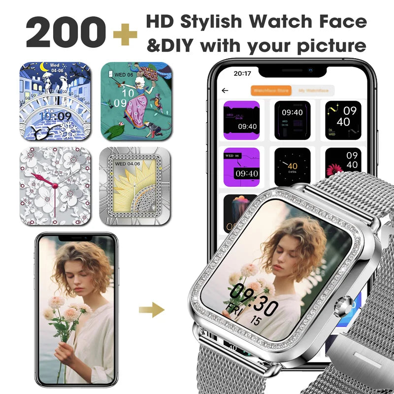 Women's Fashion Wearable Smartwatch (answer/dial)/For Android And IPhone Fitness Watch AI Voice Function