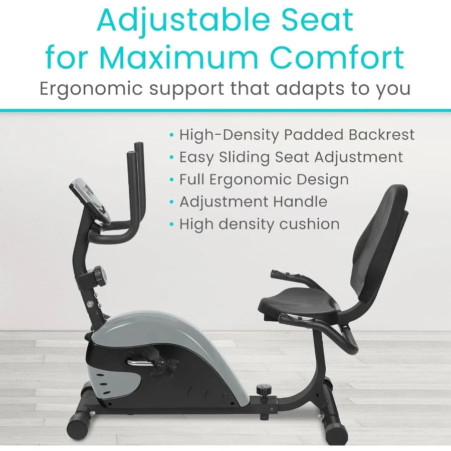 Recumbent Exercise Bike Stationary Recumbent Exercise Cycle Device/for Seniors Adults Men and Women Indoor Fitness Equipment