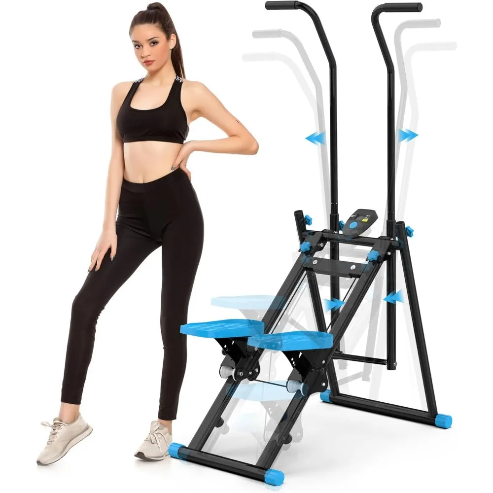 Compact Vertical Climber for Home Fitness Foldable/Stair Stepper for Total Body Cardio Workout