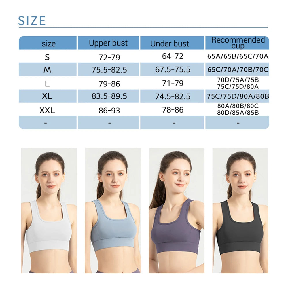 Sports Bra Full Support High Impact Racerback Crop Tops/Women Workout Gyms Fitness Bras Athletic Sports Bra