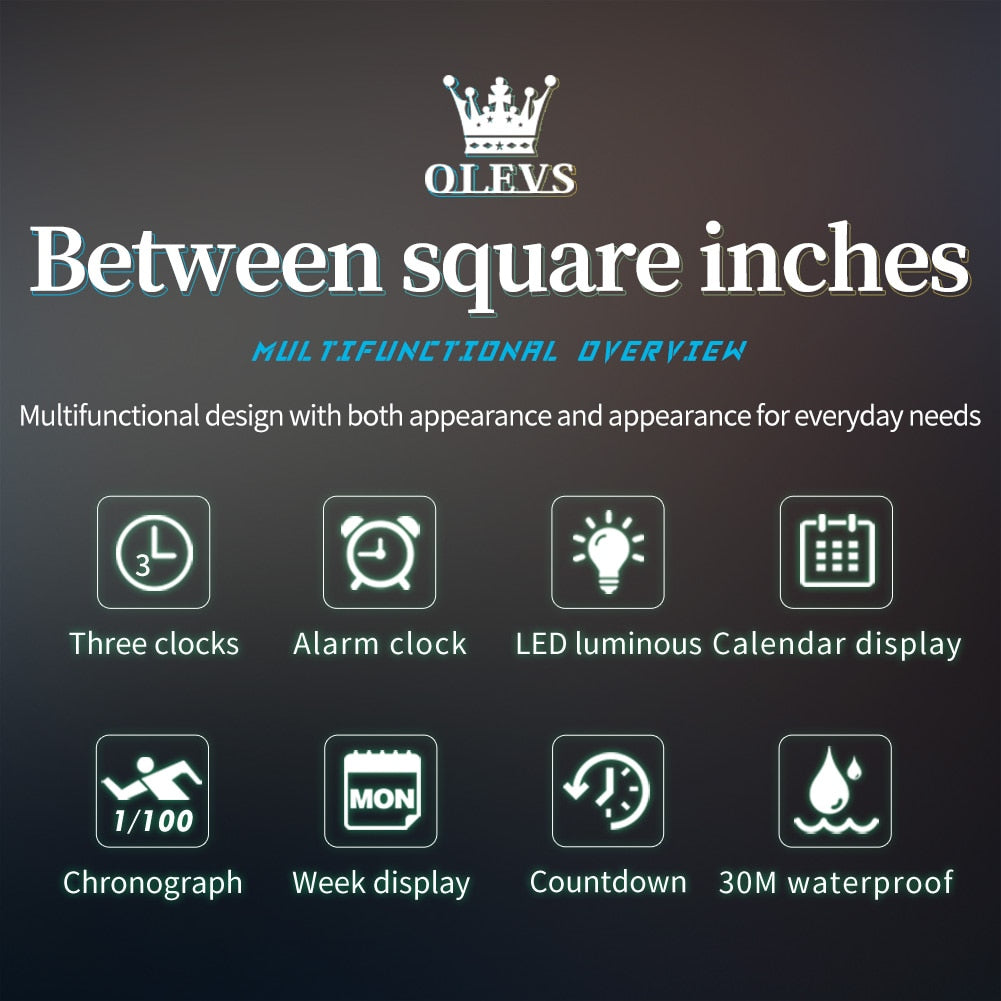 OLEVS Men Watches Original Multifunctional/Wlectronic Watch for Man Waterproof