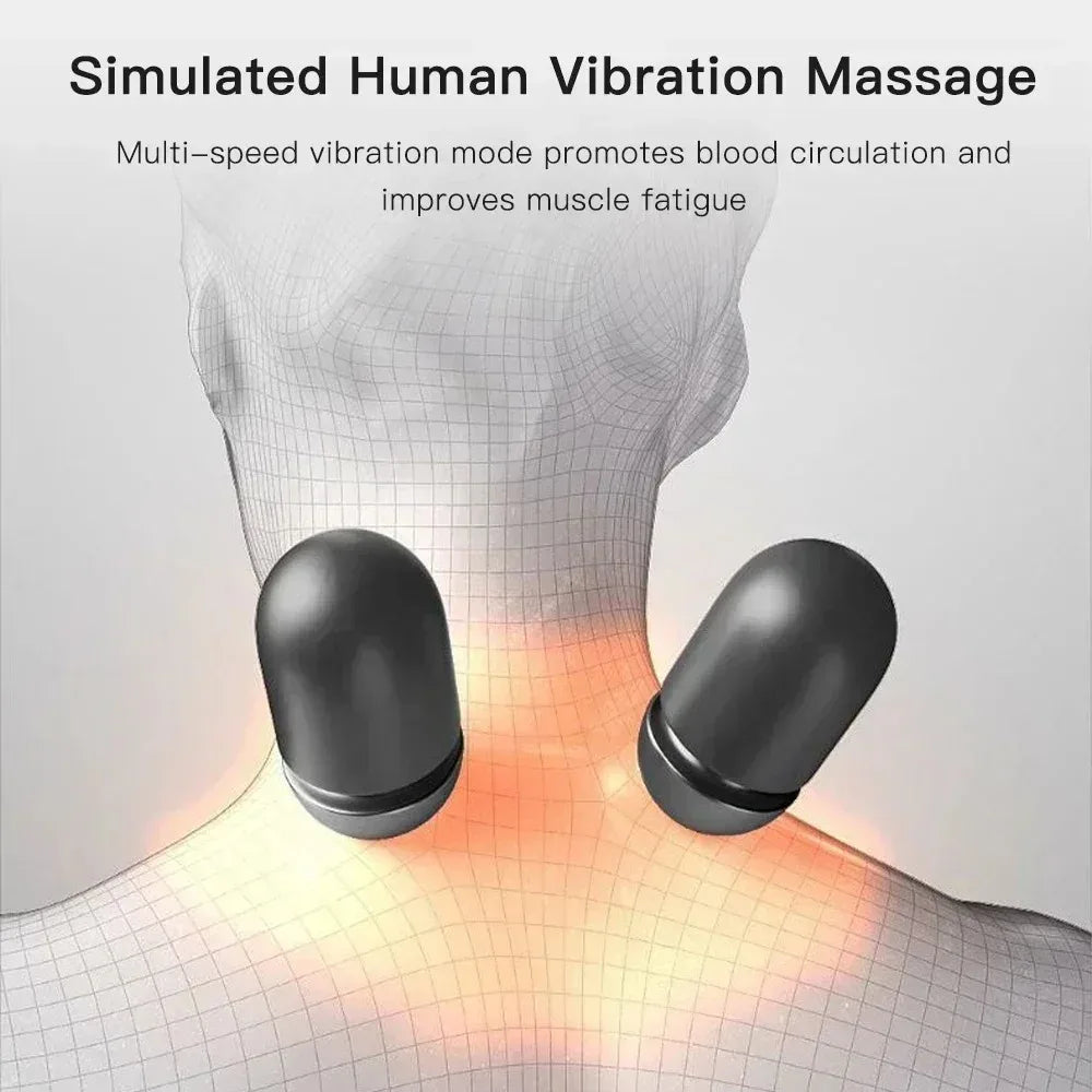 Okayso Electric Neck Massager Cervical Pillow Hot Compress Neck Stretch/Heating Vibration Neck Shoulder Massager Traction Pillow