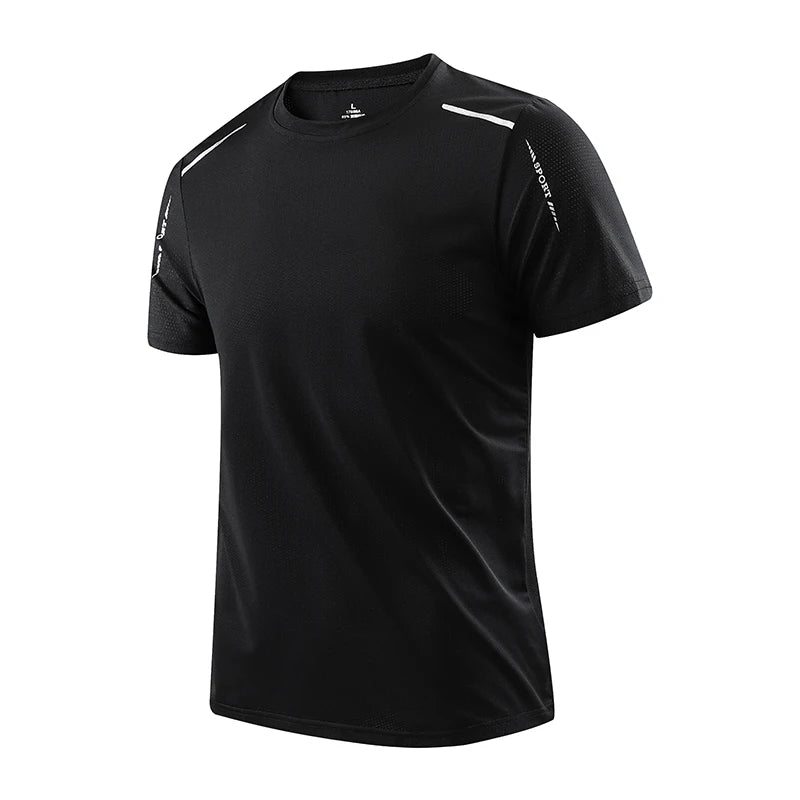 CHRLCK Men's Running Quick Drying T-shirts Breathable Hiking/Fishing Tees Soft Elasticity Outdoor Sports Short Shirt Summer