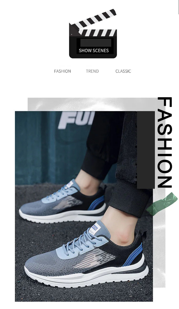 Men's Breathable Mesh Sports Shoes Casual Lightweight Sneakers/Male Comfortable Outdoor Anti-slip Running Shoes