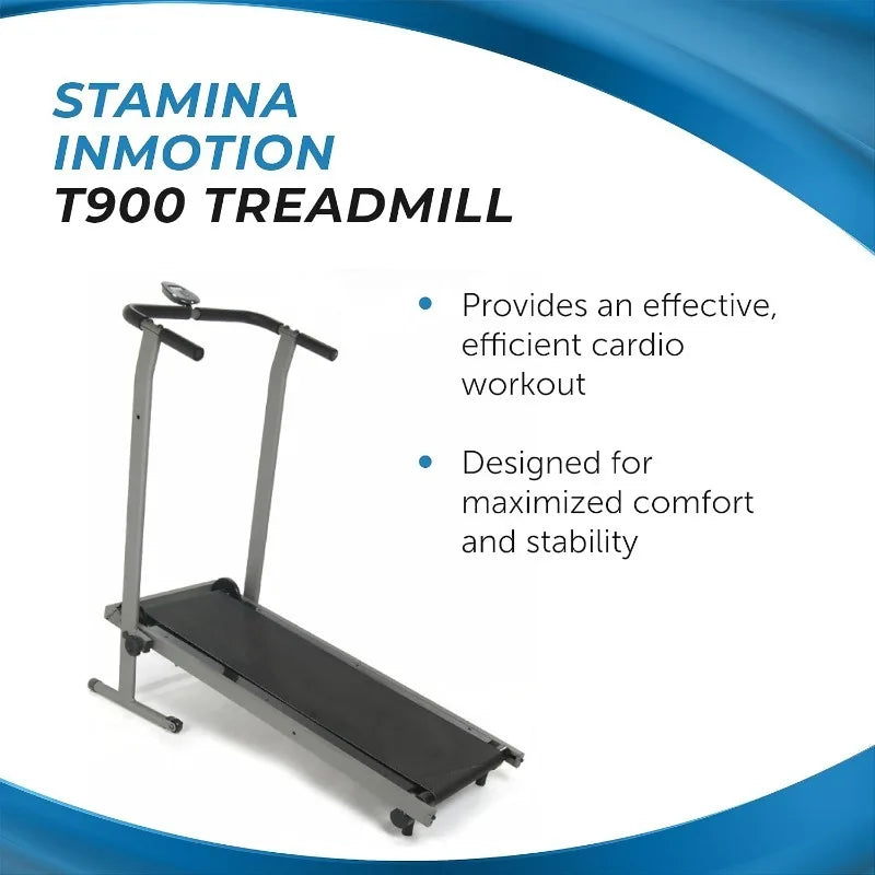 Stamina Inmotion T900 Manual Treadmill Foldable Fitness Treadmill/with Smart Workout App Non-Motorized Treadmill