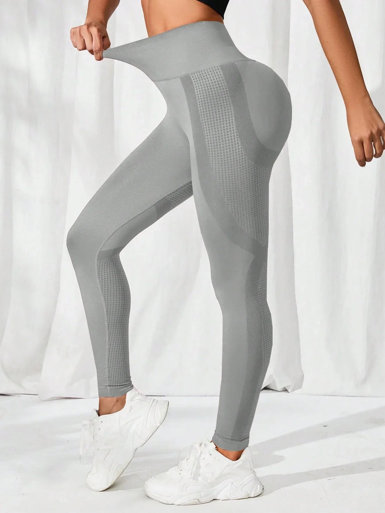 Yoga Solid Wideband Waist Sports/Running Workout Leggings