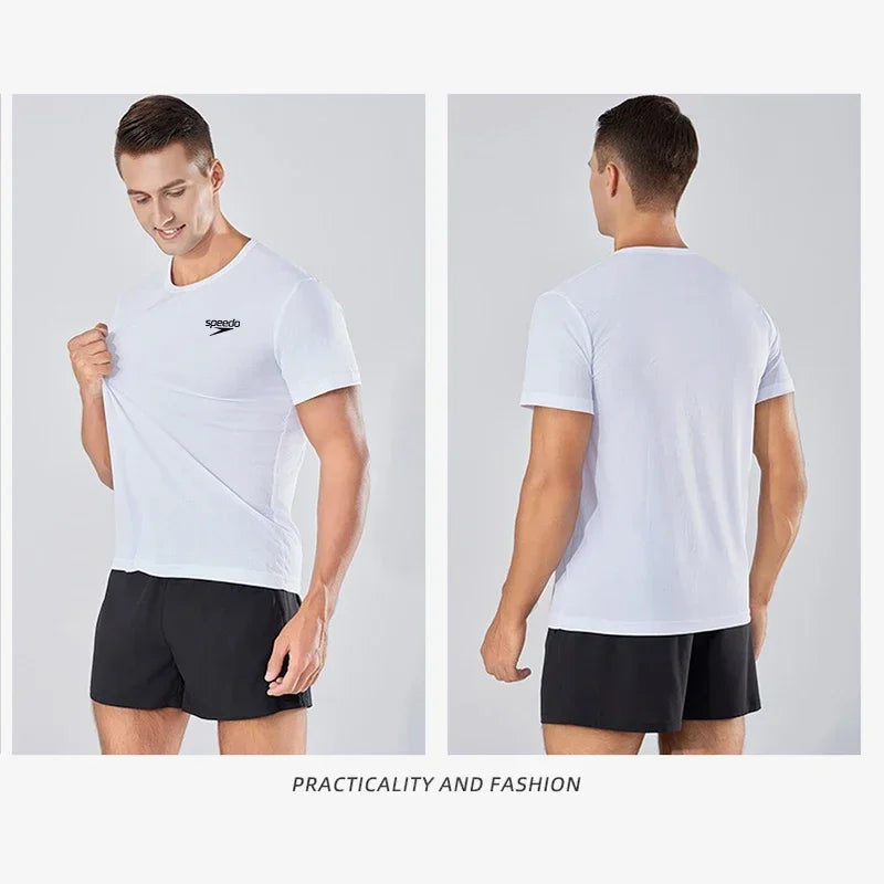 Hot Sale Men's Quickdry T-shirts Summer Daily Sports Short Sleeved/O-neck Tops Fitness Training Athletics Running T-shirt