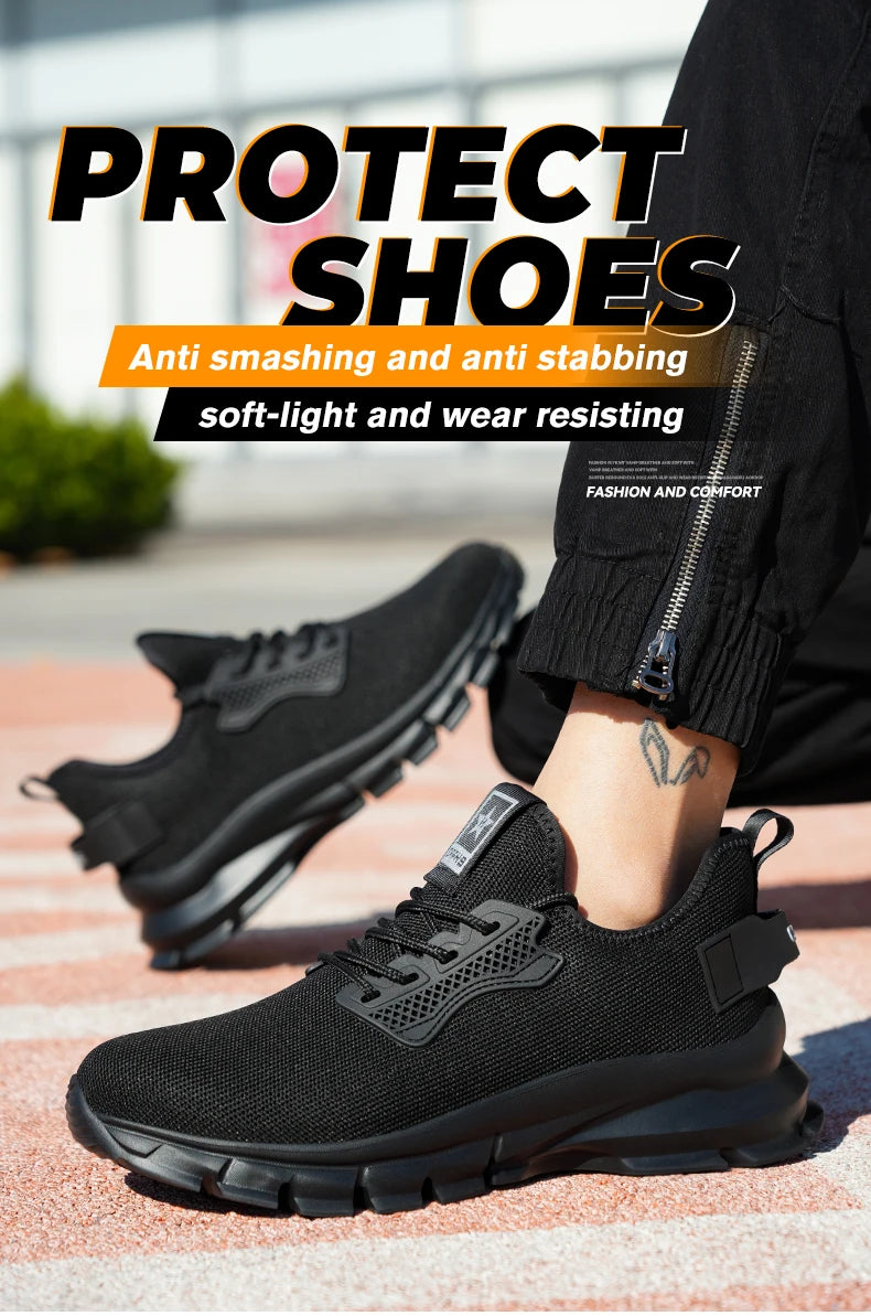Soft-soled comfortable anti-smash/anti-puncture and breathable safety shoes