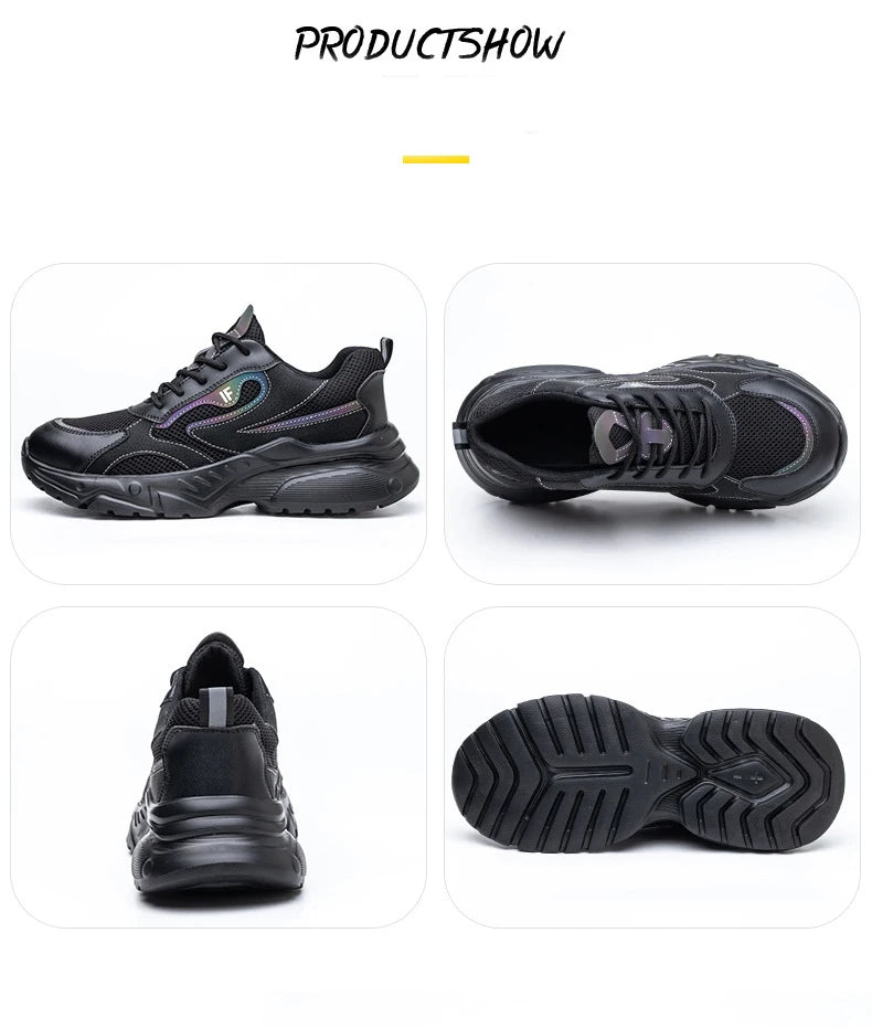 Men's Safety Shoes Working Protective Shoes Steel Toe Anti Smash/Anti Piercing Work Shoes Men Knit Sports Running Sneakers