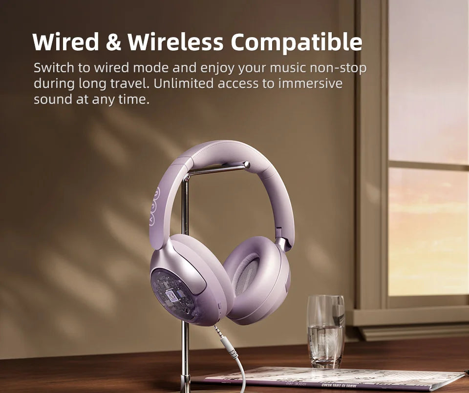 QCY H3 PRO Adaptive ANC Wireless Headphones Over Ear Headset/50dB with LDAC Hi-Res Wireless Audio Bluetooth 5.4 Dual Connection