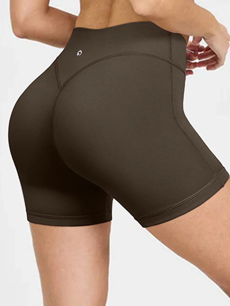 Summer Women's High-Waist Breathable Yoga Shorts High/Elastic Running Tights Leggings Cycling Workout Gym Sports Shorts