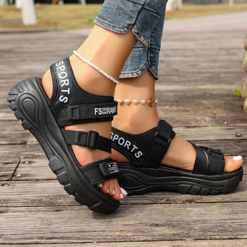 Sports Sandals Women's Beach Shoes Thin Straps Thick-Soled Shoe/Summer New Styles Soft Soles Versatile Comfortable Simple