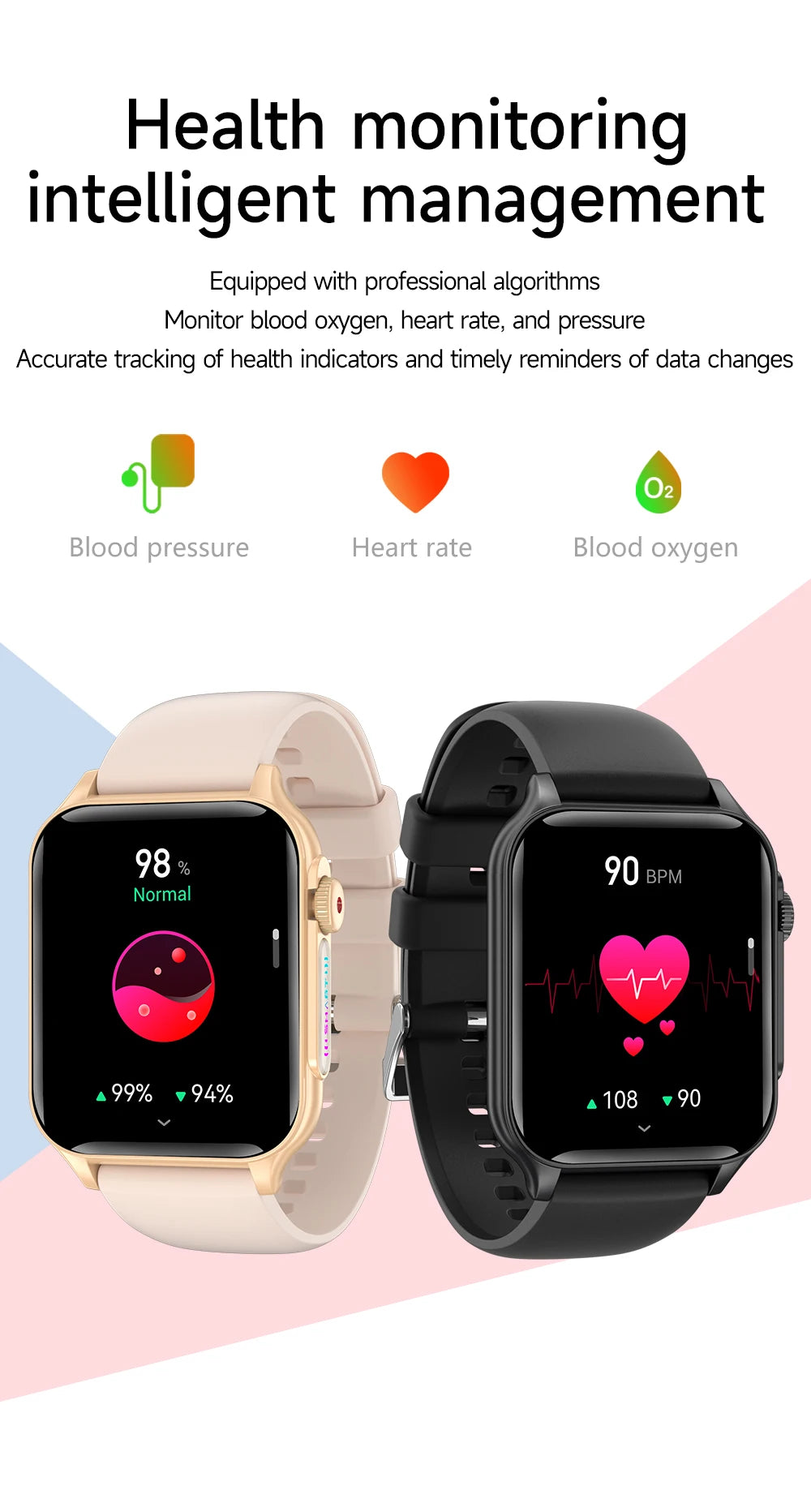 AOLON P6 1.96'' Amoled Smartwatch Men Health Monitoring IP68 Waterproof/BT5.4 Voice Calling Smart Watch Women
