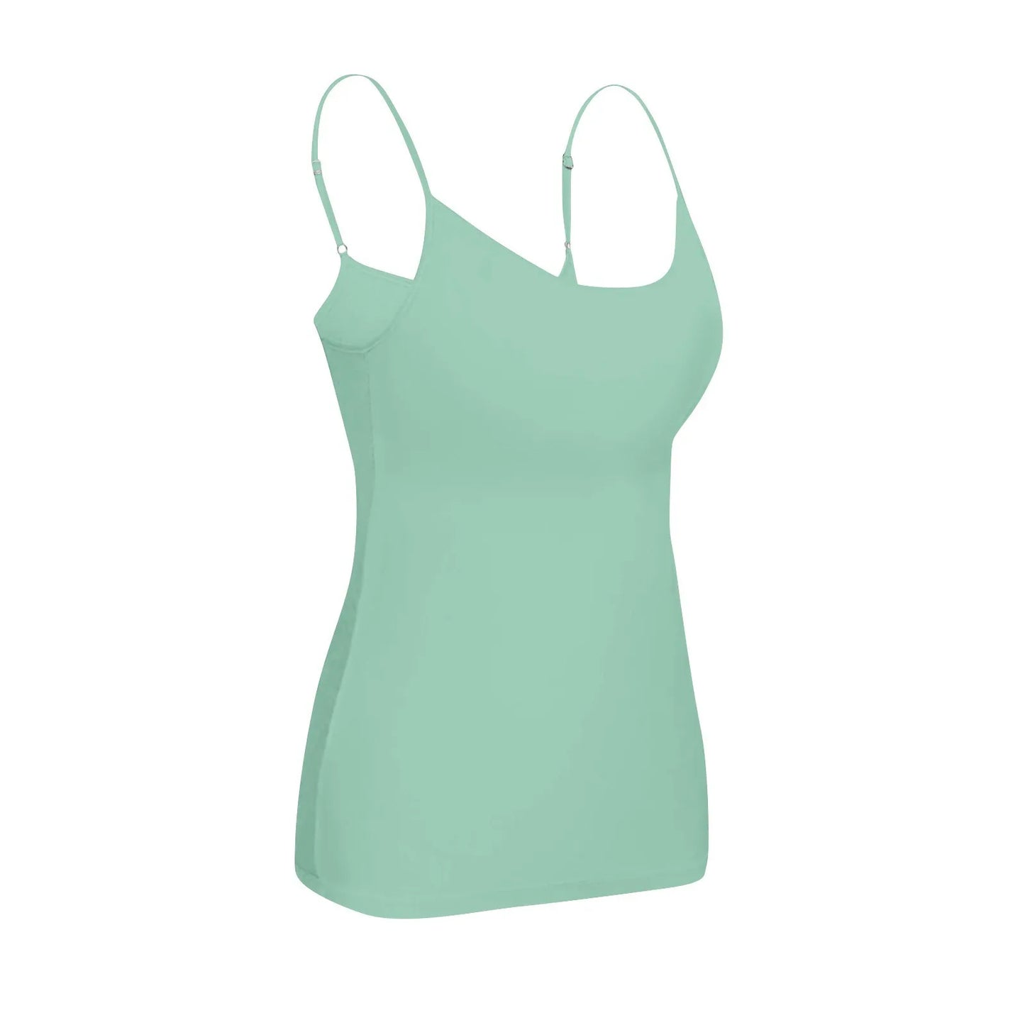 New Padded Bra Tank Top Women Modal Spaghetti Solid Cami Top Vest/Female Adjustable Camisole With Built In Bra Fitness Clothing