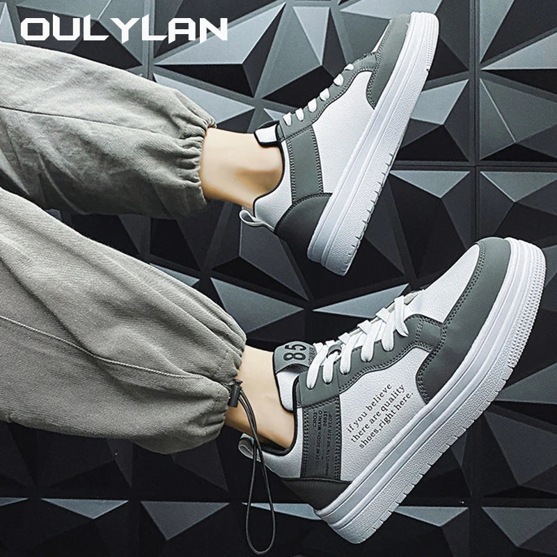Casual Shoes Fashion Leather Women Non-slip Wear-resistant Sneakers/Women Comfortable Flat Slip-on Spring Autumn