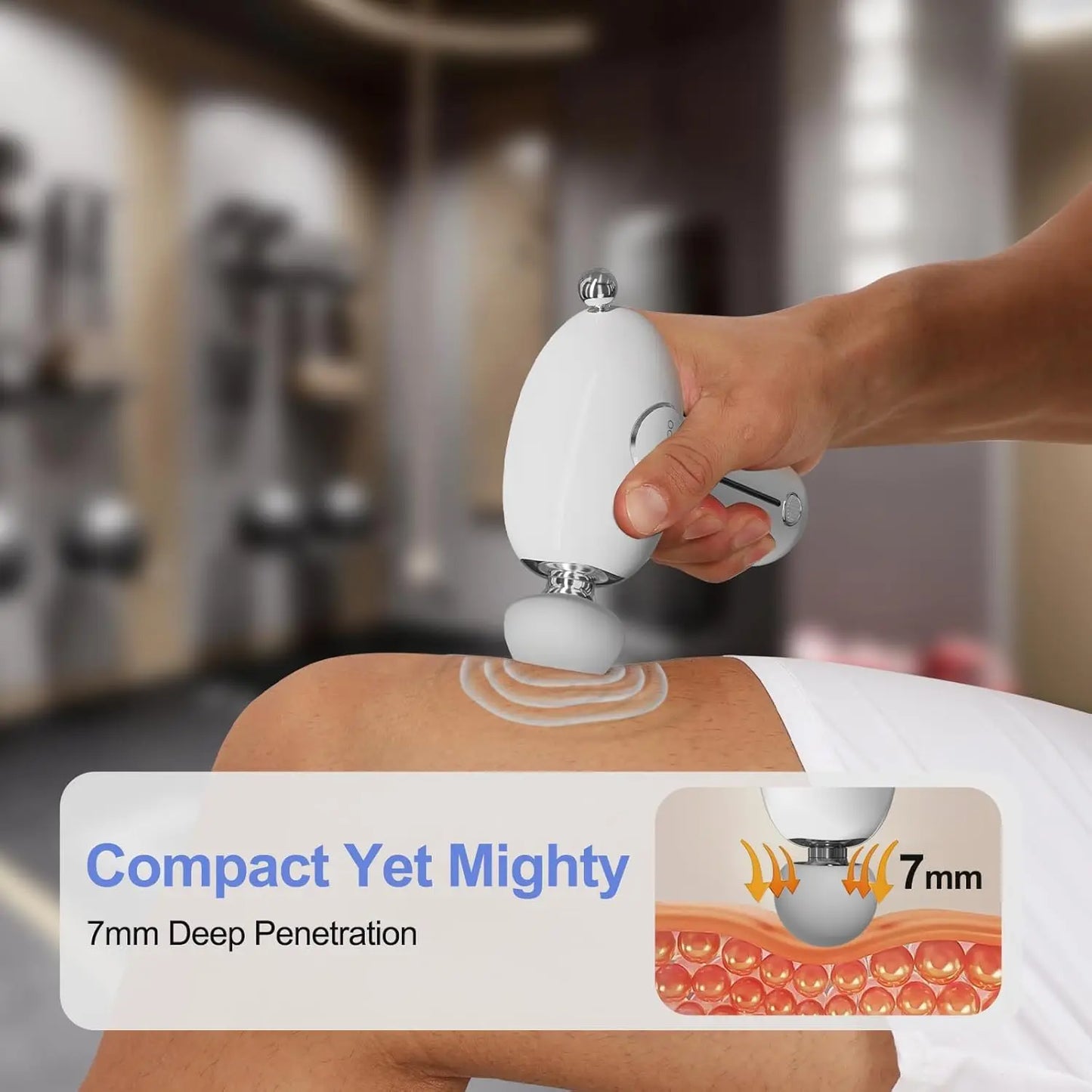 Massage Gun Deep Tissue, Mini Massager Gun with Heat Handheld Percussion/3 Interchangeable Heads & 4 Speeds Fascia Gun Relieve