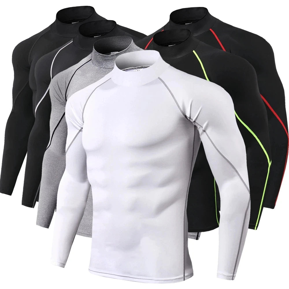 Men Bodybuilding Sport T-shirt Quick Dry Running Shirt Long Sleeve/Compression Top Gym T Shirt Men Fitness