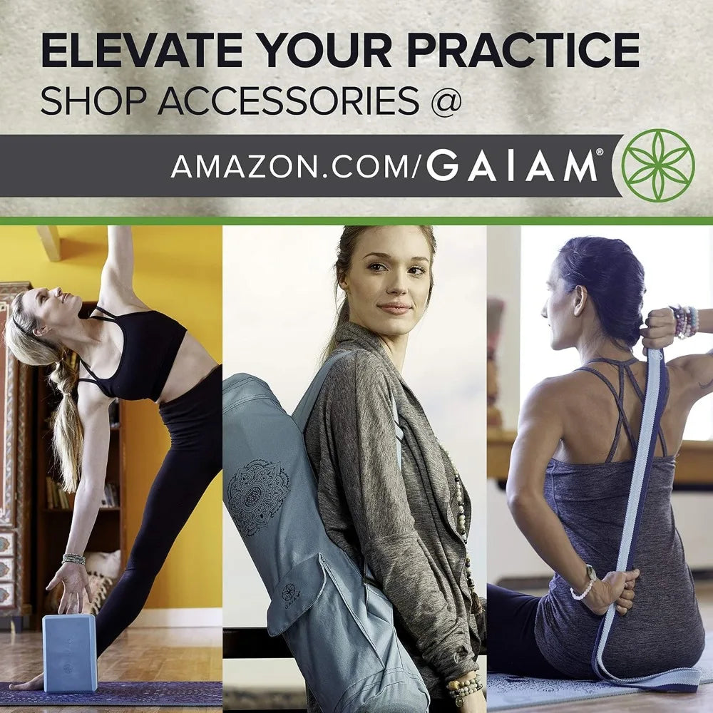 Gaiam Yoga Mat - Premium 6mm Print Extra Thick Non Slip Exercise/Fitness Mat for All Types of Yoga, Pilates & Floor Workouts