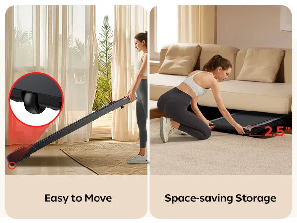 2.5 HP Incline Under-Desk Treadmill/Triple Knee Protection with App and Remote Controls