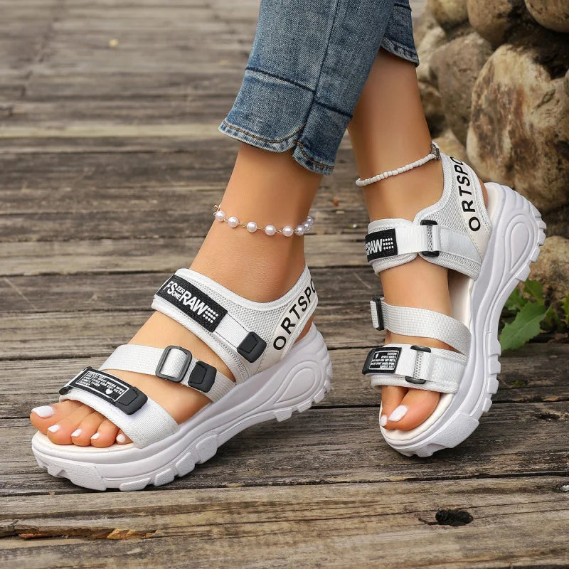 Sports Sandals Women's Beach Shoes Thin Straps Thick-Soled Shoe/Summer New Styles Soft Soles Versatile Comfortable Simple