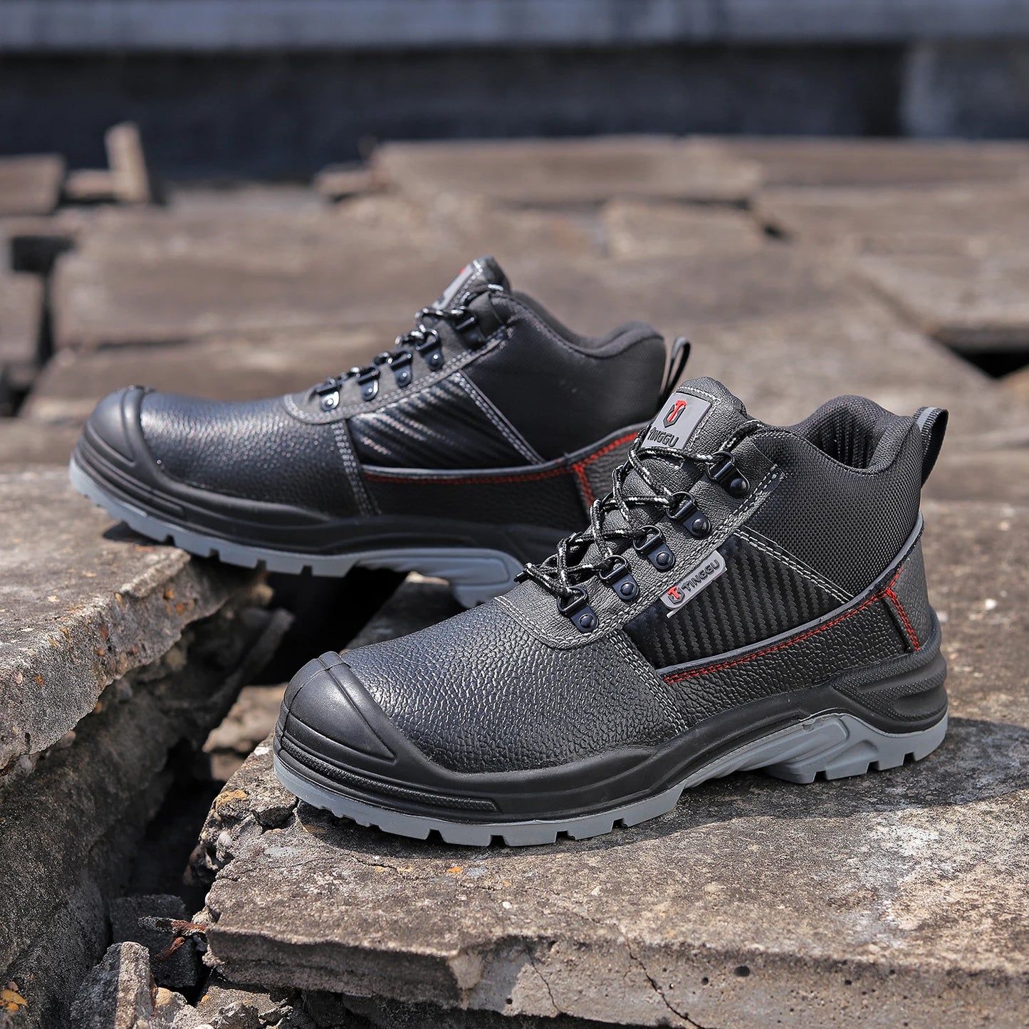 Steel Toe Shoes watperpoof work shoes Men Anti-puncture/Steel Toe Non Slip Work Outdoor Male Boots