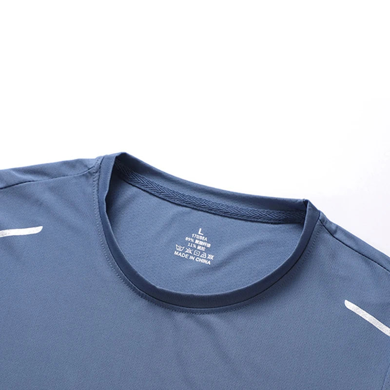 CHRLCK Men's Running Quick Drying T-shirts Breathable Hiking/Fishing Tees Soft Elasticity Outdoor Sports Short Shirt Summer