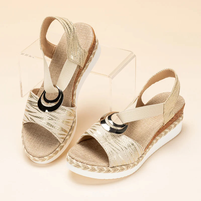 Women's Sandals Thick Sole Wedge Shoes High Heels Hemp Rope/Thick Sole Fish Mouth Leisure Outdoor Beach Casual Women's Shoe