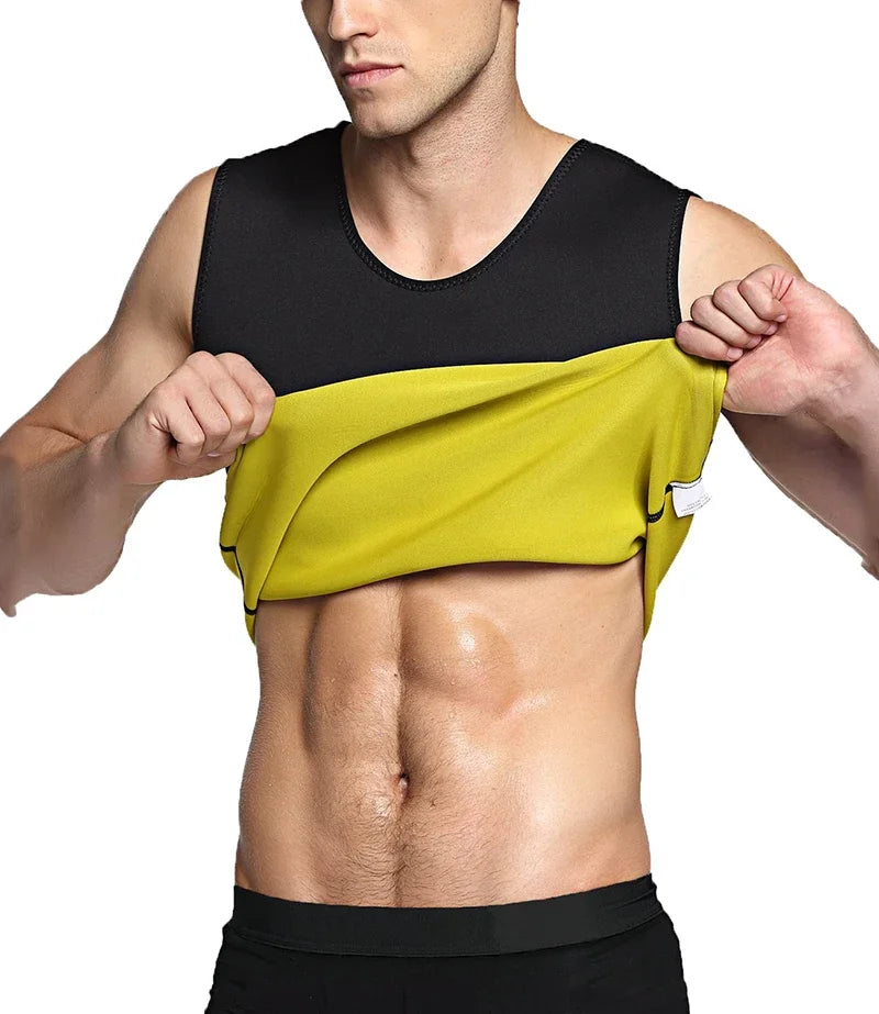 Men Training T-shirts Sauna Effect Sports Vest Exercise Tops/Fitness Clothes Slimming Weight Loss Sportswear Workout Activewear