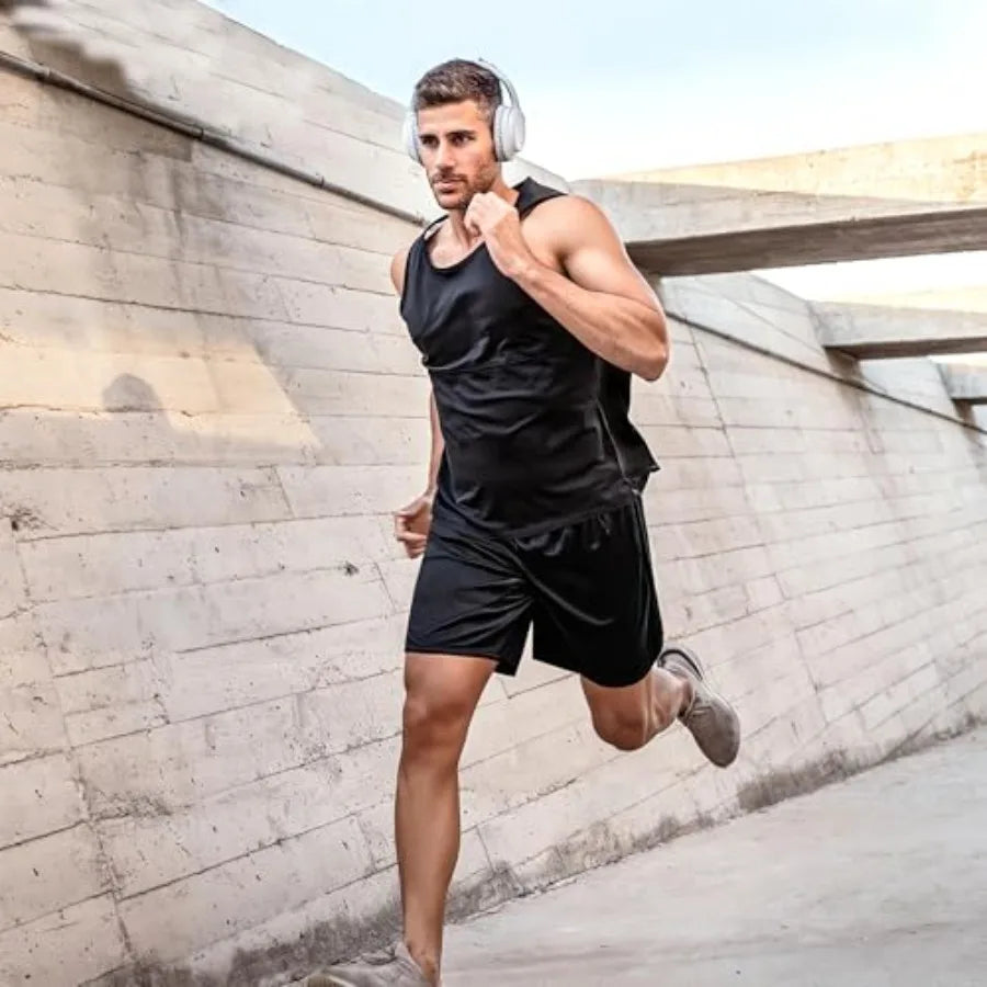 Men's Athletic Shorts with Pockets and Elastic Waistband/Quick Dry Activewear Workout Shorts for Men