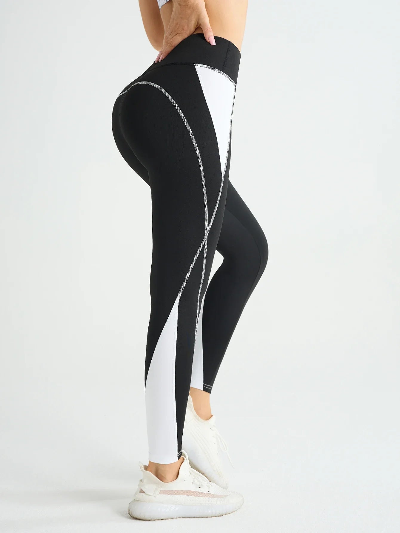 High Waist Splicing Multi Color Yoga Leggings Tummy Control/Gym Sports Running Four Way Stretch Yoga Pants
