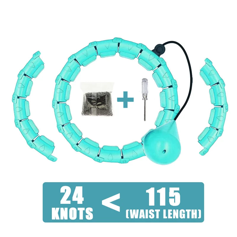 Weighted Hula Circle Hoops for Adults Weight Loss Plus Size/for Adults Smart Exercise 2 in 1 Adjustable with Detachable Knots